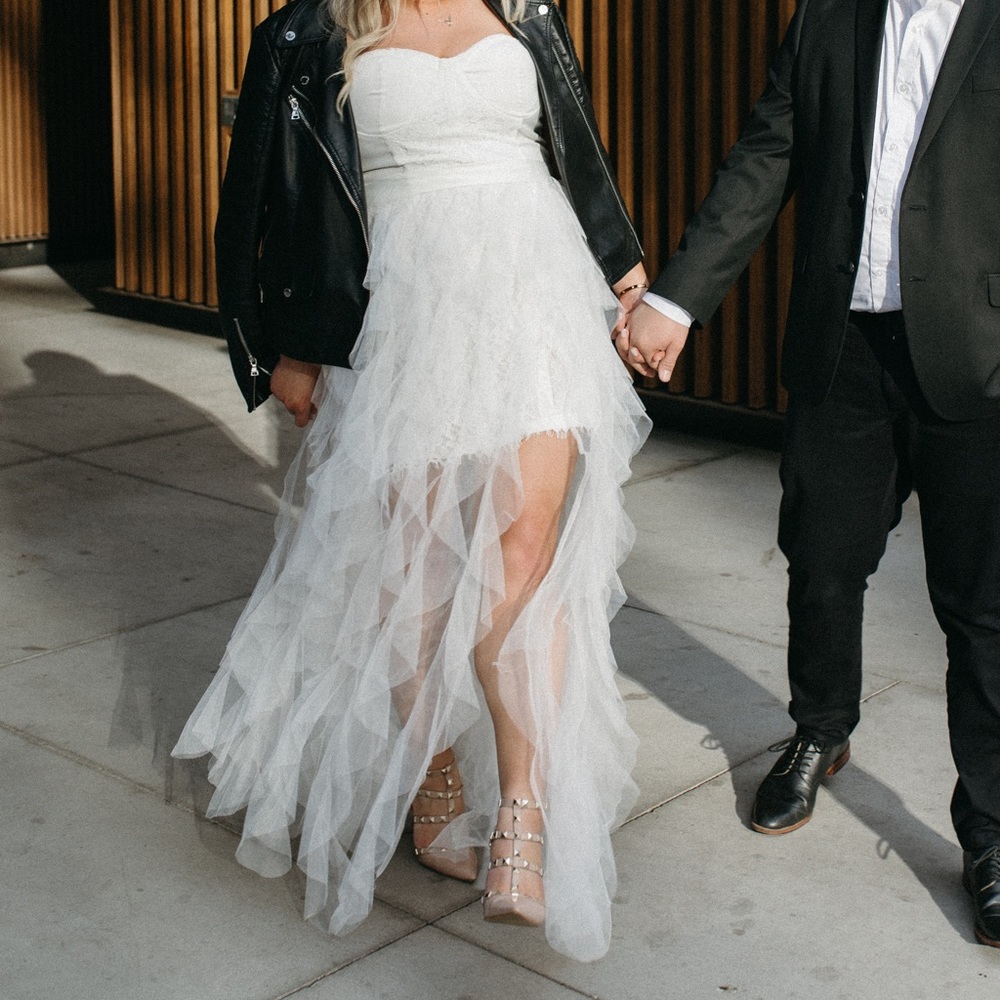 Vici White Corset Dress with Tulle Skirt